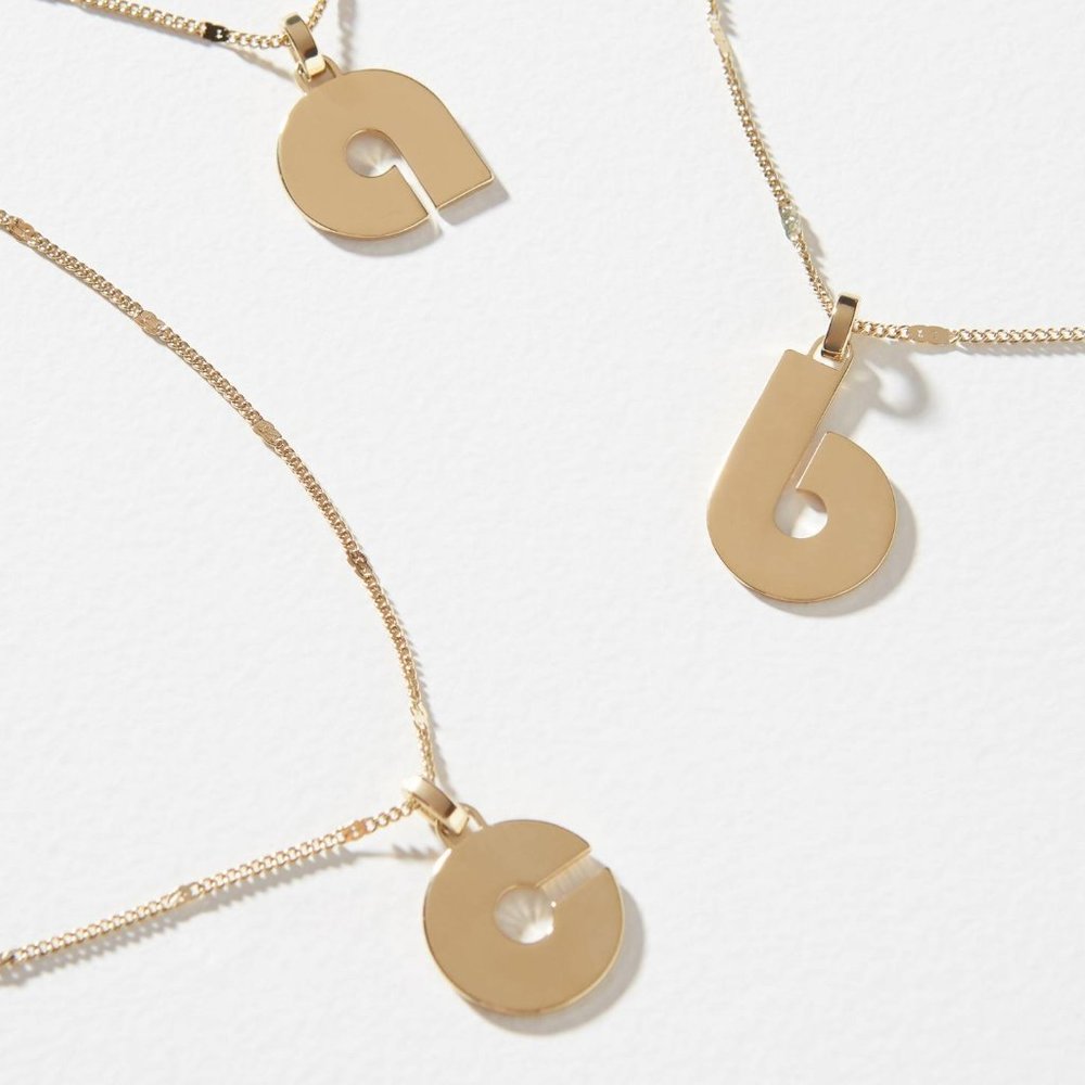 Jenny Bird Modernist "P" Monogram Pendant Necklace
